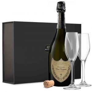 Champagnepakket met Dom Perignon en 2 glazen 