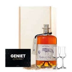 Rooster & Wolf Fine Brandy in kist