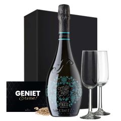 Mousserend Non-alcohol pakket met 2 flutes