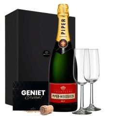 Piper Heidsieck Brut champagne 75cl met 2 flutes