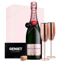 Moët & Chandon Rosé Champagne Cadeaupakket met 2 Flûtes