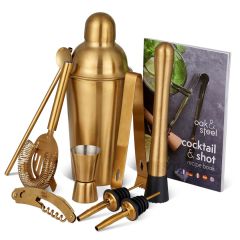 Oak & Steel Cocktail Set met Goud 10-delig 
