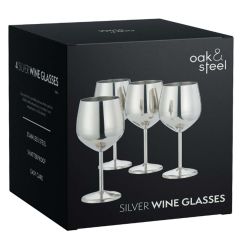 Wijnglas Zilver RVS 4x50cl