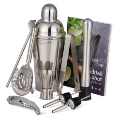 Oak & Steel Cocktail Set in RVS staal 10-delig