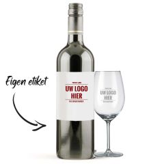 Rode wijn Merlot met eigen etiket 75cl